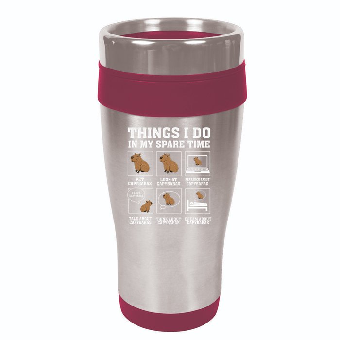 Things I Do In My Spare Time Capybara Funny Capybaras Rodent  16oz Travel Tumbler