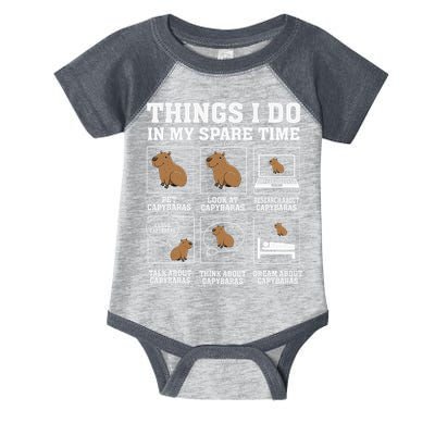 Things I Do In My Spare Time Capybara Funny Capybaras Rodent  Infant Baby Jersey Bodysuit