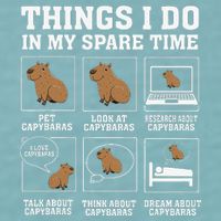 Things I Do In My Spare Time Capybara Funny Capybaras Rodent  Sueded Cloud Jersey T-Shirt
