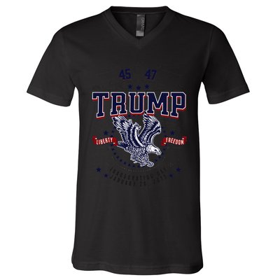 Trump Inauguration Day January 2025 Eagle Gift V-Neck T-Shirt