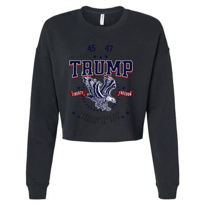 Trump Inauguration Day January 2025 Eagle Gift Cropped Pullover Crew