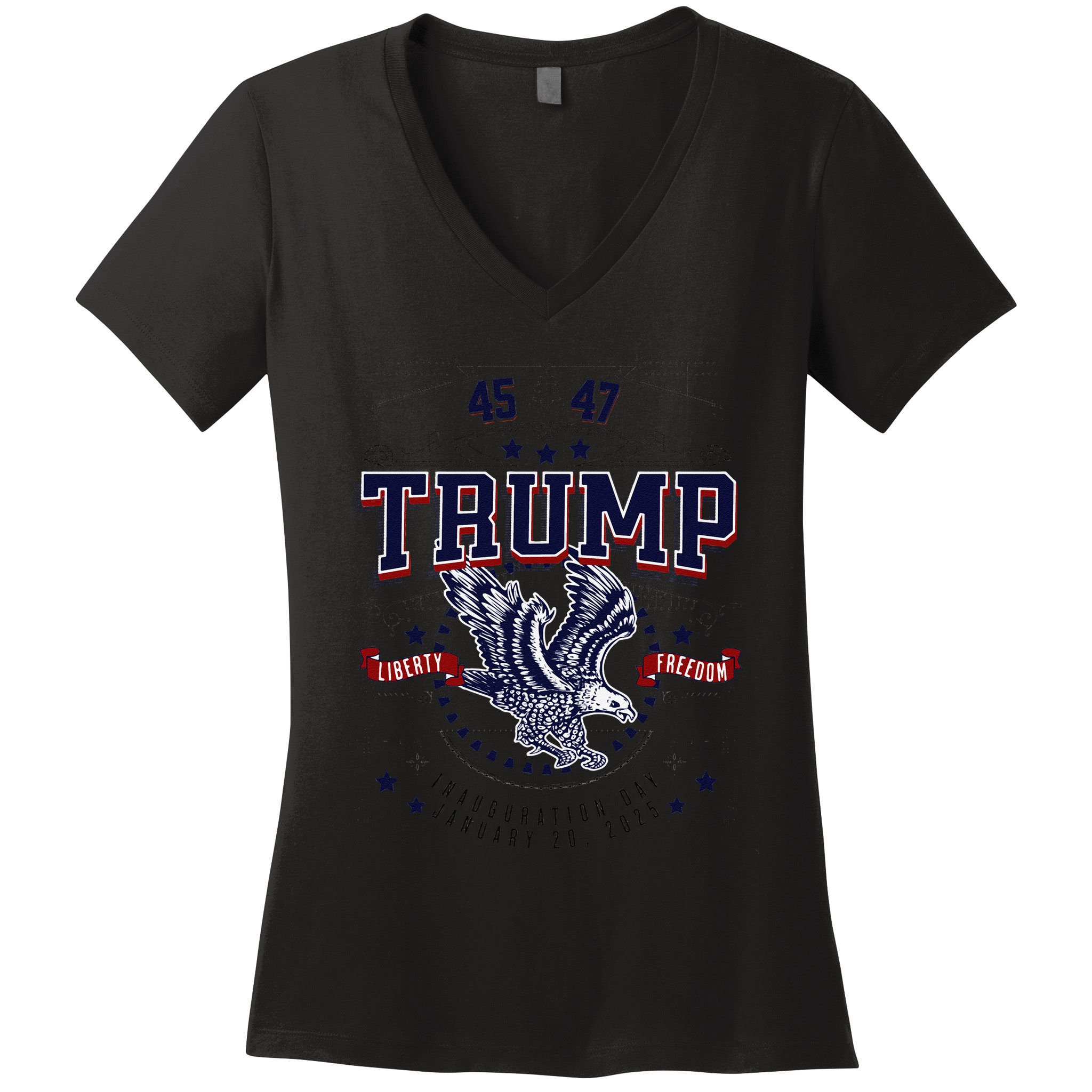Trump Inauguration Day January 2025 Eagle Gift Women's V-Neck T-Shirt