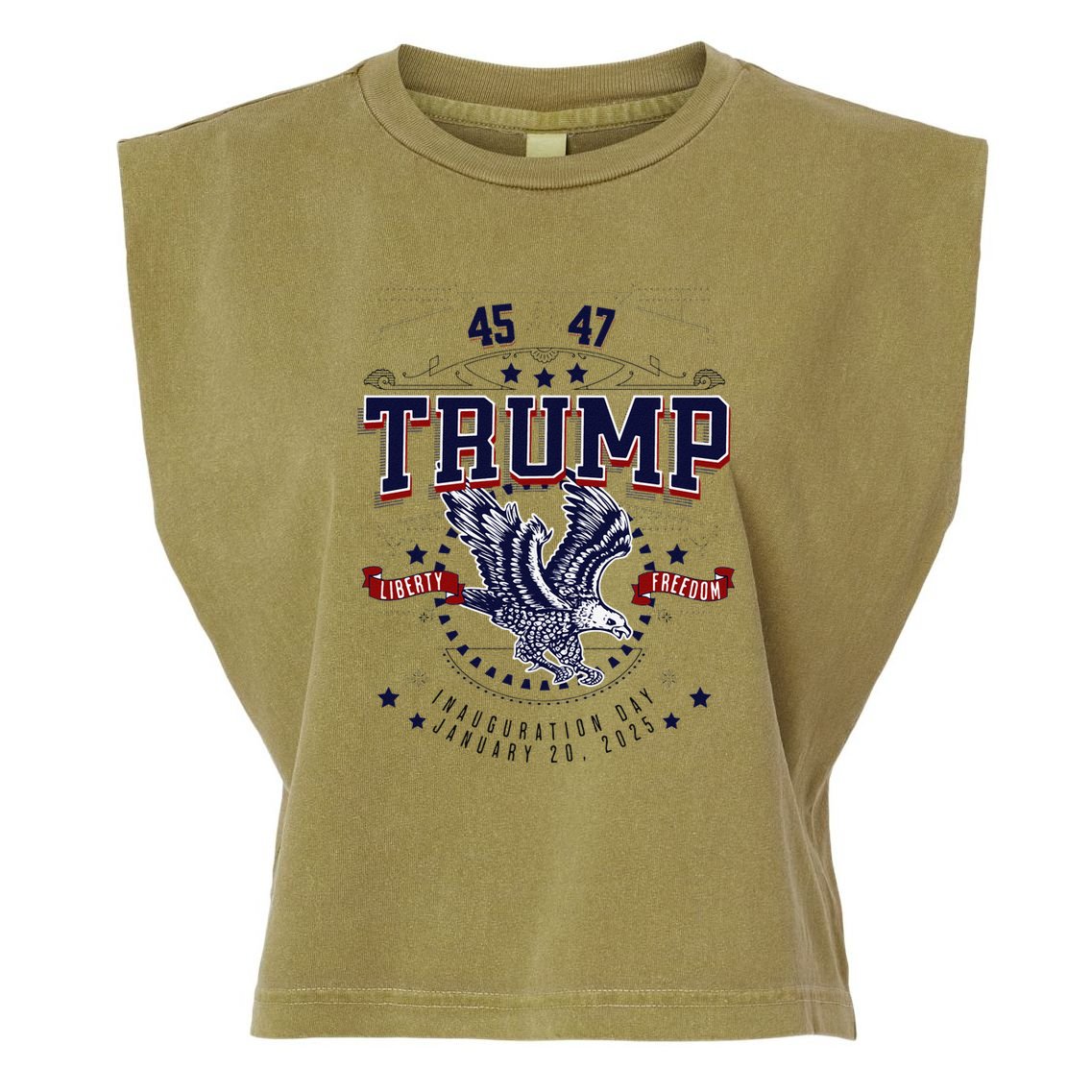 Trump Inauguration Day January 2025 Eagle Gift Garment-Dyed Women's Muscle Tee