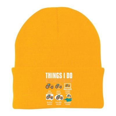 Things I Do In My Spare Time Tractor Funny Farm Farming Knit Cap Winter Beanie