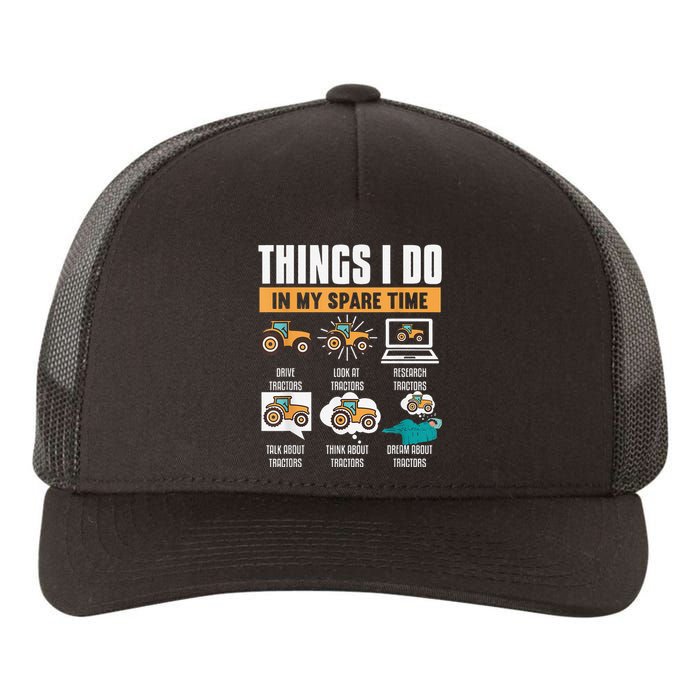 Things I Do In My Spare Time Tractor Funny Farm Farming Yupoong Adult 5-Panel Trucker Hat