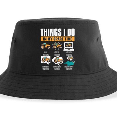 Things I Do In My Spare Time Tractor Funny Farm Farming Sustainable Bucket Hat