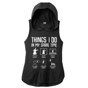 Things I Do In My Spare Time Bunny Rabbit Ladies PosiCharge Tri-Blend Wicking Draft Hoodie Tank