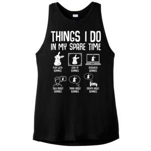 Things I Do In My Spare Time Bunny Rabbit Ladies PosiCharge Tri-Blend Wicking Tank