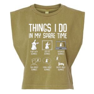 Things I Do In My Spare Time Bunny Rabbit Garment-Dyed Women's Muscle Tee