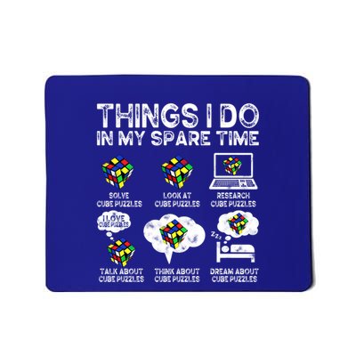 Things I Do In My Spare Time Cube Puzzle Speed Cubing Funny Great Gift Mousepad