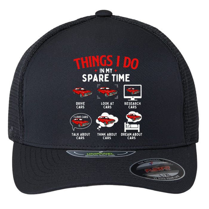 Things I Do In My Spare Time Car Lover Engine Mechanic Flexfit Unipanel Trucker Cap