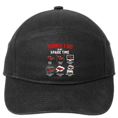 Things I Do In My Spare Time Car Lover Engine Mechanic 7-Panel Snapback Hat