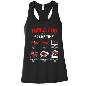 Things I Do In My Spare Time Car Lover Engine Mechanic Women's Racerback Tank