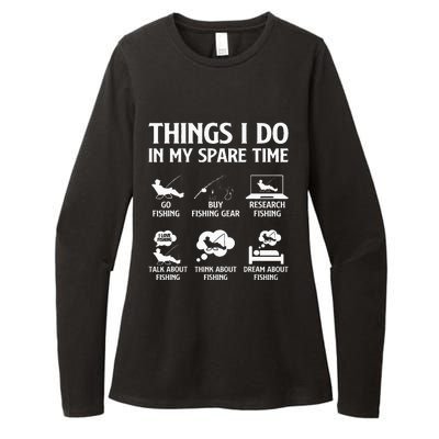 Things I Do In My Spare Time Fishing Womens CVC Long Sleeve Shirt