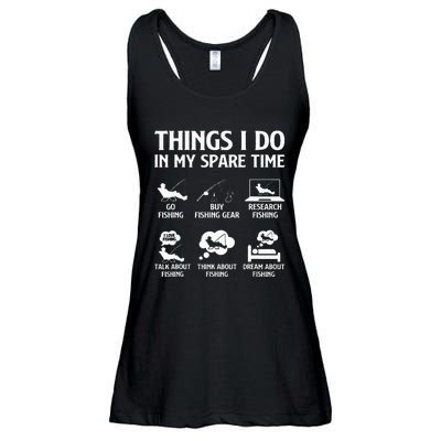 Things I Do In My Spare Time Fishing Ladies Essential Flowy Tank