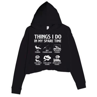 Things I Do In My Spare Time Fishing Crop Fleece Hoodie