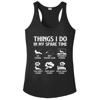 Things I Do In My Spare Time Fishing Ladies PosiCharge Competitor Racerback Tank