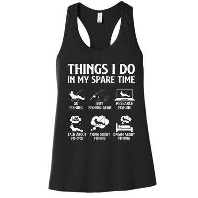 Things I Do In My Spare Time Fishing Women's Racerback Tank