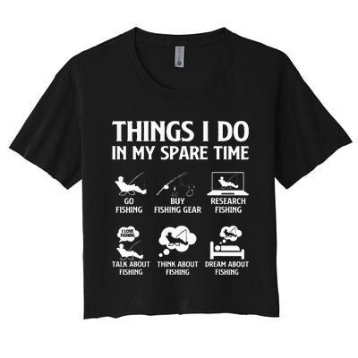 Things I Do In My Spare Time Fishing Women's Crop Top Tee