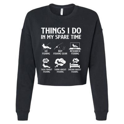 Things I Do In My Spare Time Fishing Cropped Pullover Crew