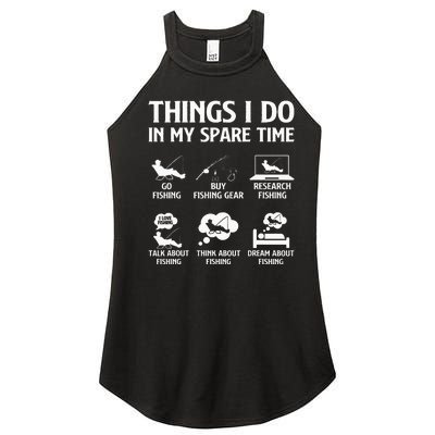 Things I Do In My Spare Time Fishing Women's Perfect Tri Rocker Tank