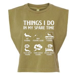 Things I Do In My Spare Time Fishing Garment-Dyed Women's Muscle Tee