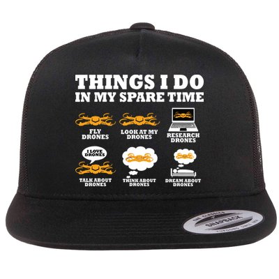 Things I Do In My Spare Time Drone Pilot Quadcopter FPV Flat Bill Trucker Hat