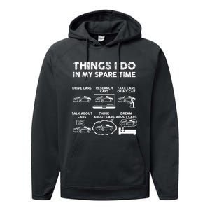 Things I Do In My Spare Time Funny Car Guy Car Enthusiast Performance Fleece Hoodie