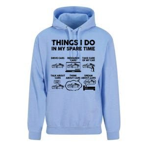 Things I Do In My Spare Time Funny Car Guy Car Enthusiast Unisex Surf Hoodie