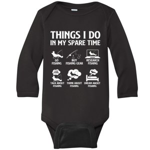 Things I Do In My Spare Time Fishing Bass Fishing Baby Long Sleeve Bodysuit