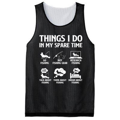 Things I Do In My Spare Time Fishing Bass Fishing Mesh Reversible Basketball Jersey Tank