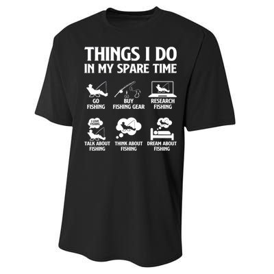 Things I Do In My Spare Time Fishing Bass Fishing Performance Sprint T-Shirt