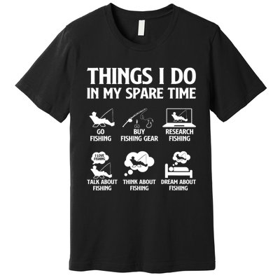 Things I Do In My Spare Time Fishing Bass Fishing Premium T-Shirt