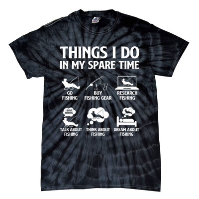 Things I Do In My Spare Time Fishing Bass Fishing Tie-Dye T-Shirt