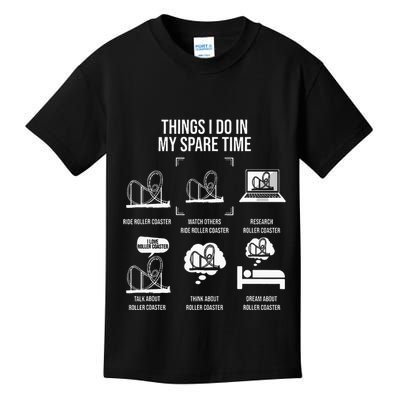 Things I Do In My Spare Time Rollercoaster Theme Park Kids T-Shirt