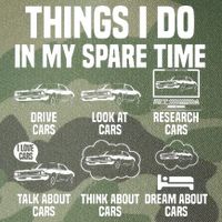 Things I Do In My Spare Time Car Enthusiast Classic Car Guy Legacy Tie Dye Trucker Hat