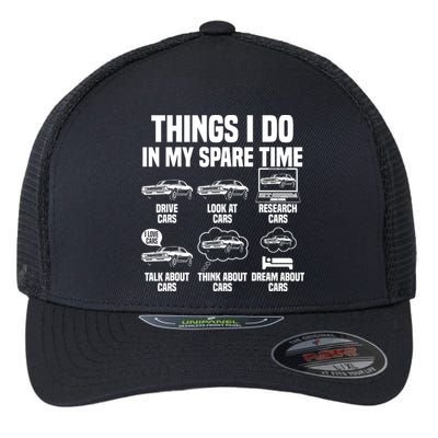 Things I Do In My Spare Time Car Enthusiast Classic Car Guy Flexfit Unipanel Trucker Cap