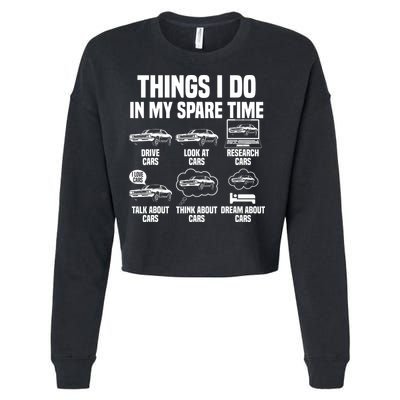 Things I Do In My Spare Time Car Enthusiast Classic Car Guy Cropped Pullover Crew