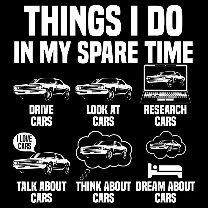 Things I Do In My Spare Time Car Enthusiast Classic Car Guy Cropped Pullover Crew