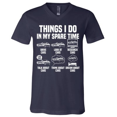 Things I Do In My Spare Time Car Enthusiast Classic Car Guy V-Neck T-Shirt