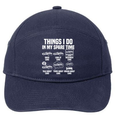 Things I Do In My Spare Time Car Enthusiast Classic Car Guy 7-Panel Snapback Hat