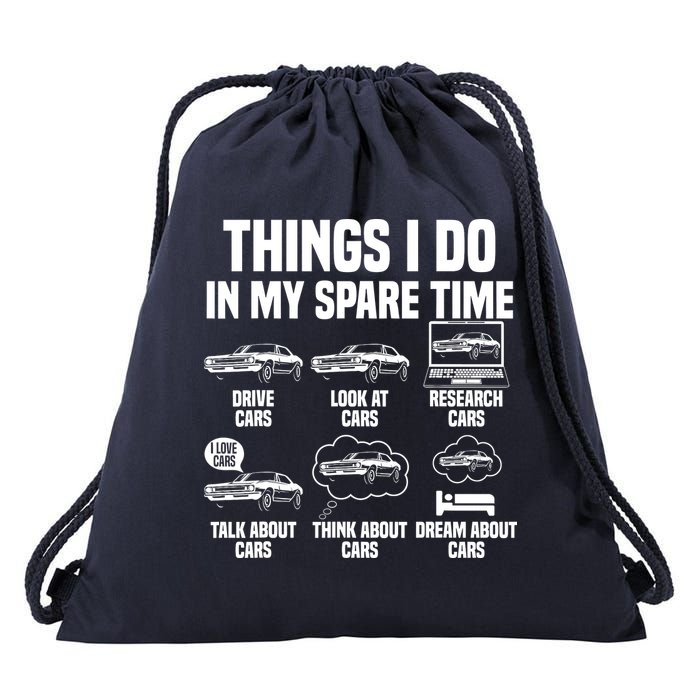 Things I Do In My Spare Time Car Enthusiast Classic Car Guy Drawstring Bag