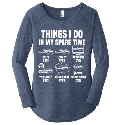 Things I Do In My Spare Time Car Enthusiast Classic Car Guy Women's Perfect Tri Tunic Long Sleeve Shirt