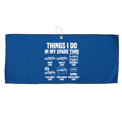 Things I Do In My Spare Time Car Enthusiast Classic Car Guy Large Microfiber Waffle Golf Towel