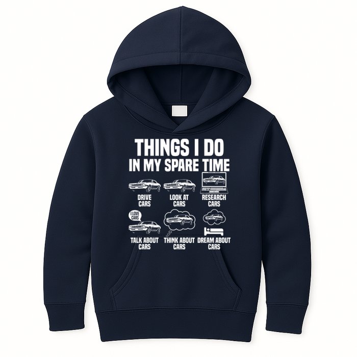 Things I Do In My Spare Time Car Enthusiast Classic Car Guy Kids Hoodie