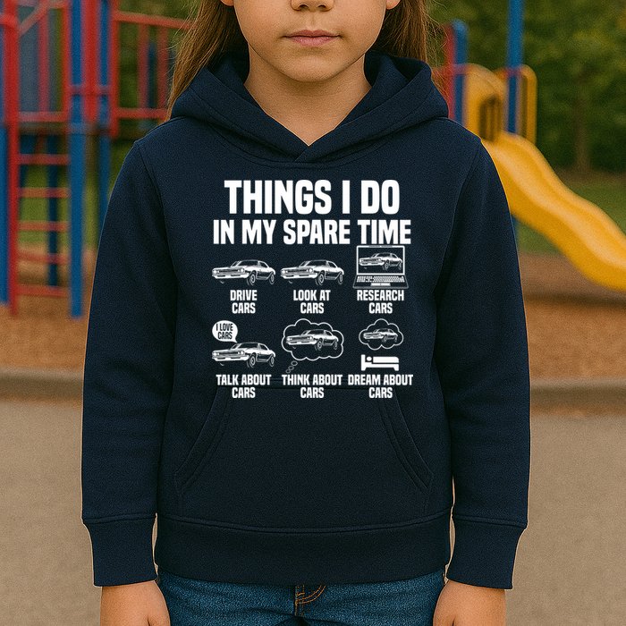 Things I Do In My Spare Time Car Enthusiast Classic Car Guy Kids Hoodie