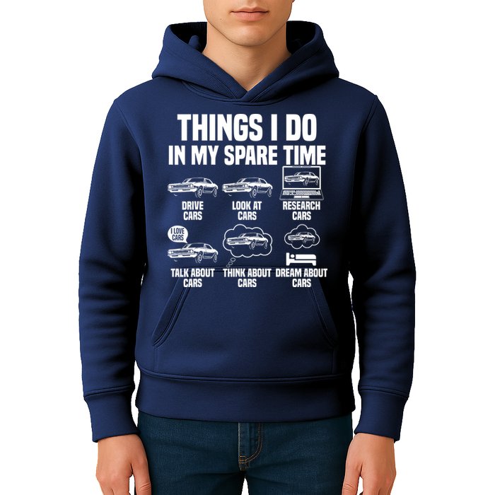 Things I Do In My Spare Time Car Enthusiast Classic Car Guy Kids Hoodie