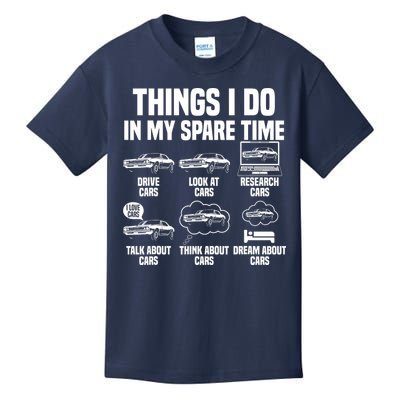 Things I Do In My Spare Time Car Enthusiast Classic Car Guy Kids T-Shirt