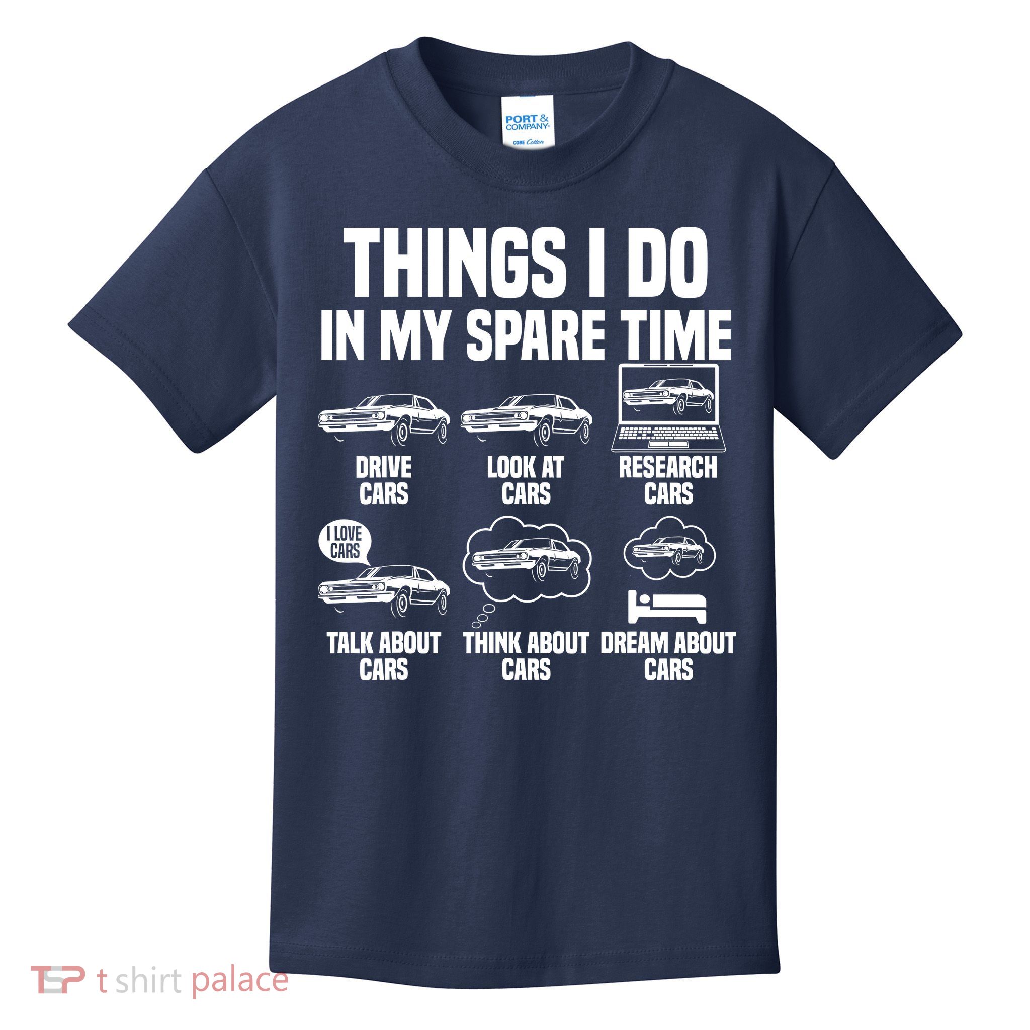 Things I Do In My Spare Time Car Enthusiast Classic Car Guy Kids T-Shirt