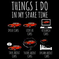 Things I Do In My Spare Time Funny Car Enthusiast Car Lover Drawstring Bag